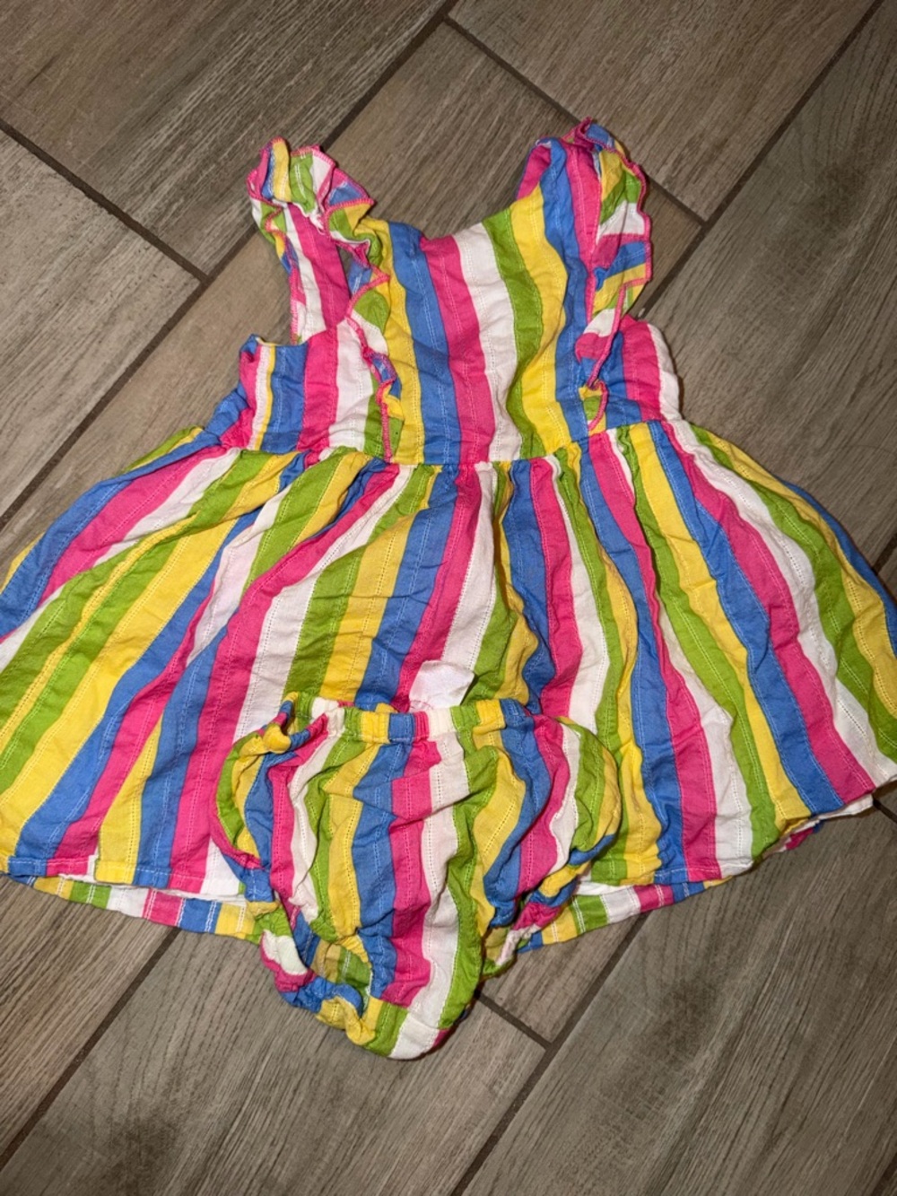 Zunie Girl Multicolor Striped Dress with Bloomers